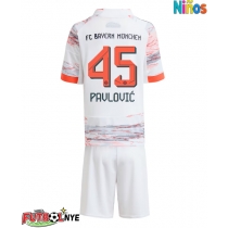 Camiseta Bayern Munich Aleksandar Pavlovic #45 Visitante Equipación para niños 2025-26 manga corta (+ pantalones cortos)